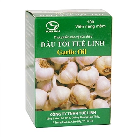 Dầu Tỏi Tuệ Linh Hộp 100 Viên - Garlic Oil Tuệ Linh / VIEN TOI TUE LINH