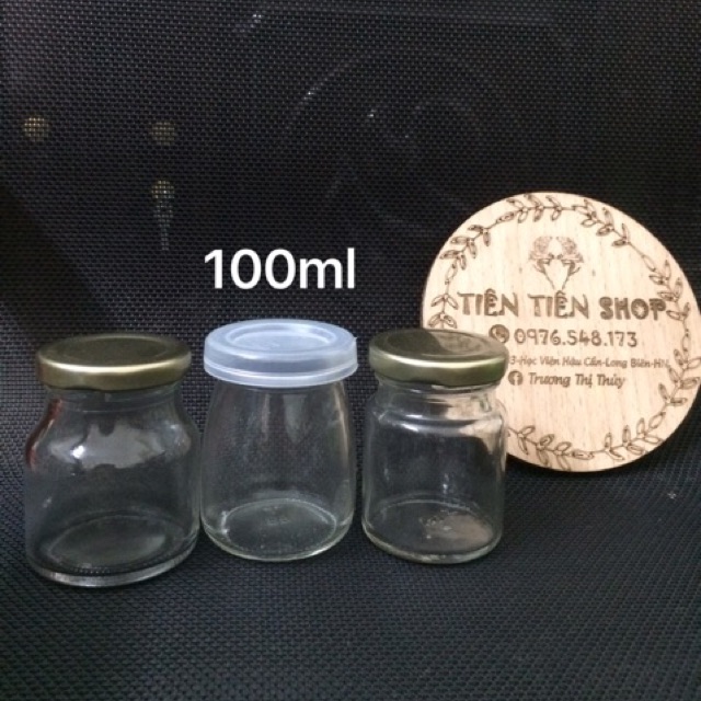 Hũ thủy tinh 100ml, 75ml nắp nhựa, nắp thiếc
