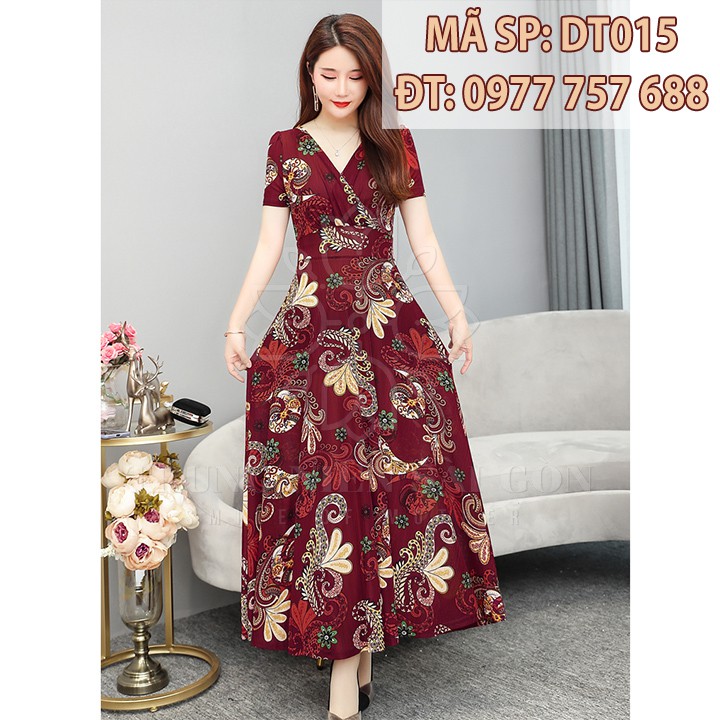 [CÓ SẴN] Đầm maxi dự tiệc đầm đi đám cưới dài sang trọng cho mẹ U40 u50 trung niên bigsize giá rẻ đẹp