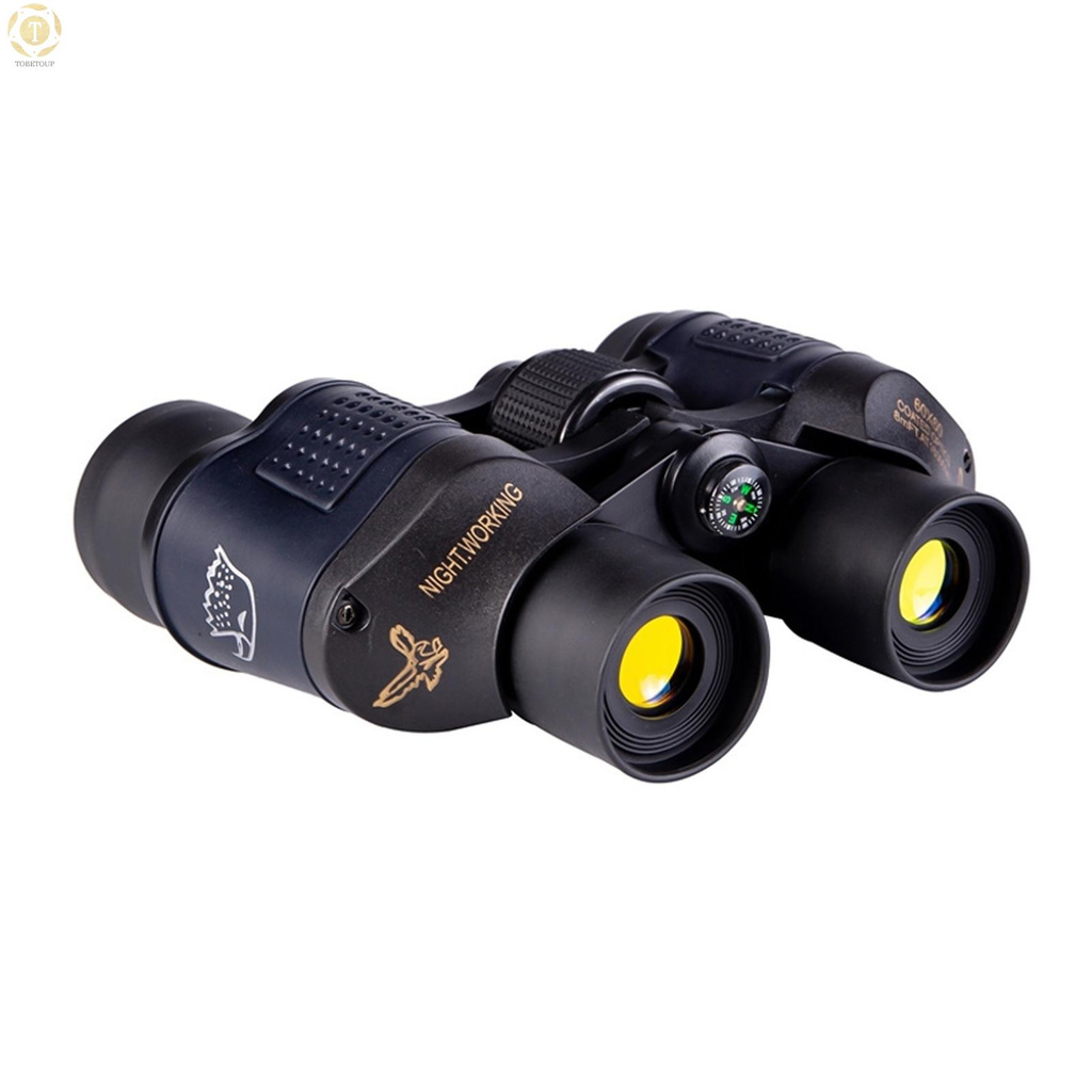 Shipped within 12 hours】 60x60 Binoculars Compact Waterproof Binocular Telescope with Low Light Night Vision Compass Carrying Bag Lanyard Cleaning Cloth for Concert Sports Events Wildlife Bird Watching Binocular Telescope [TO]