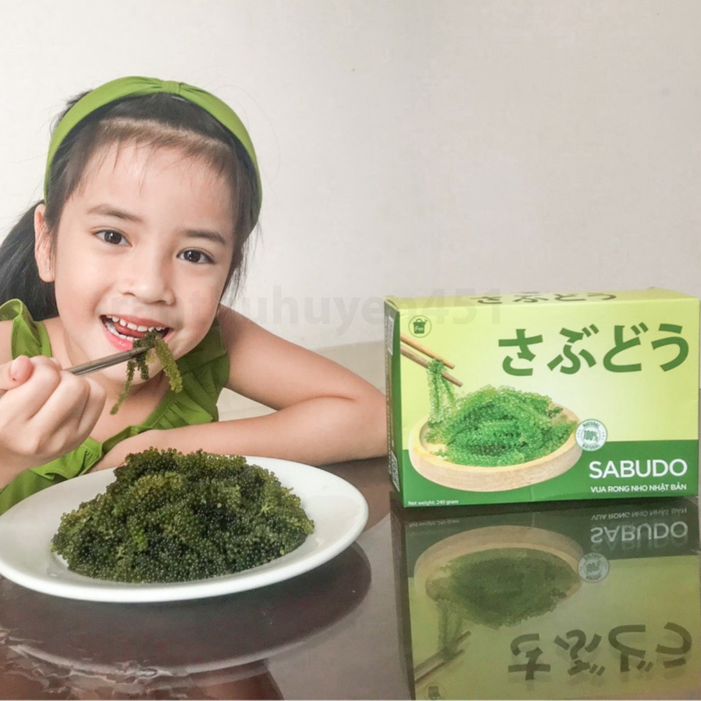 4 Gói Rong nho tách nước Sabudo tặng kèm 4 sốt mè 15ml