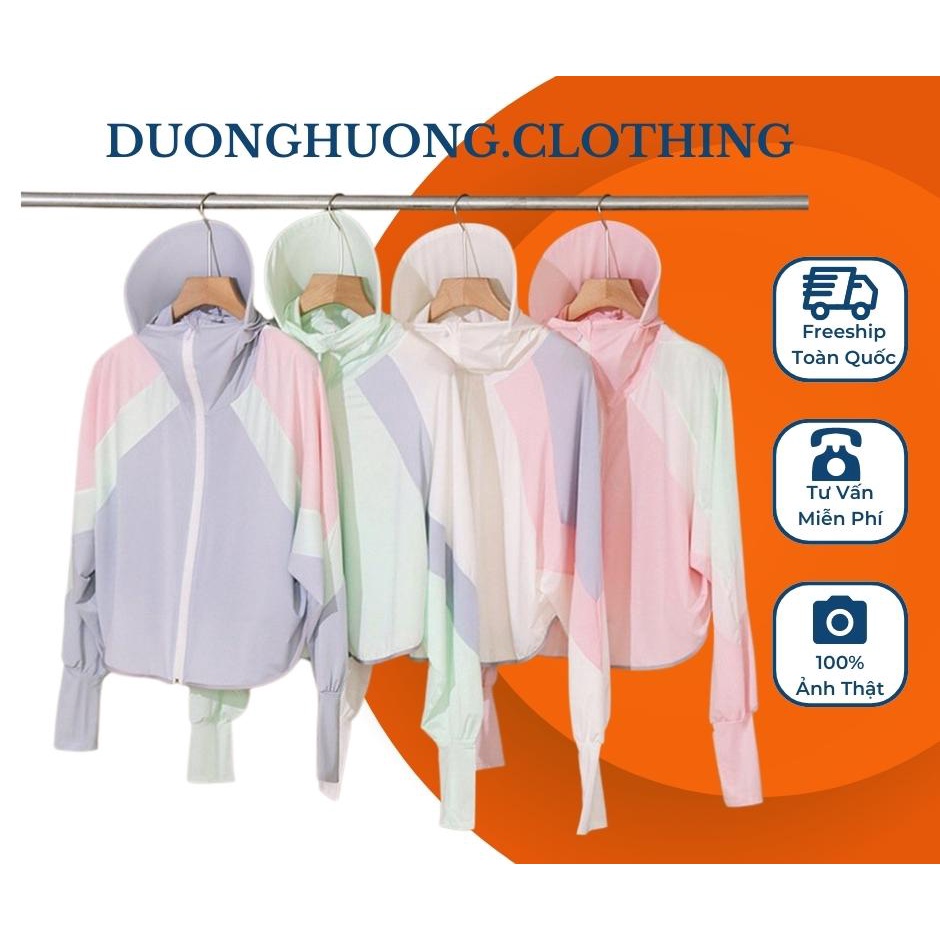 Áo Chống Nắng Nữ Dáng Ngắn Có Mũ Vành To Che Kín Đầu, Chất Liệu Làm Mát, Thoáng Khí, Chống Tia UV