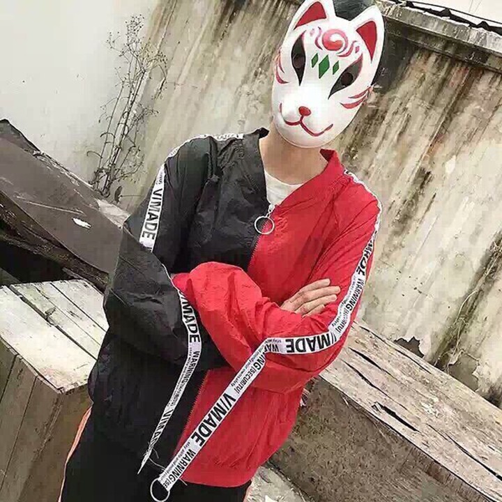 Áo khoác dù phối 2 màu dây tay dài phong cách Hàn Quốc, rẻ đẹp