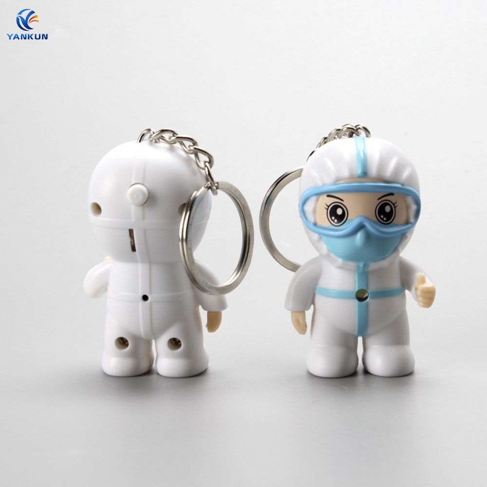 Móc Khóa Hình Y Tá Hoạt Hình Có Đèn Led Sáng Tạo