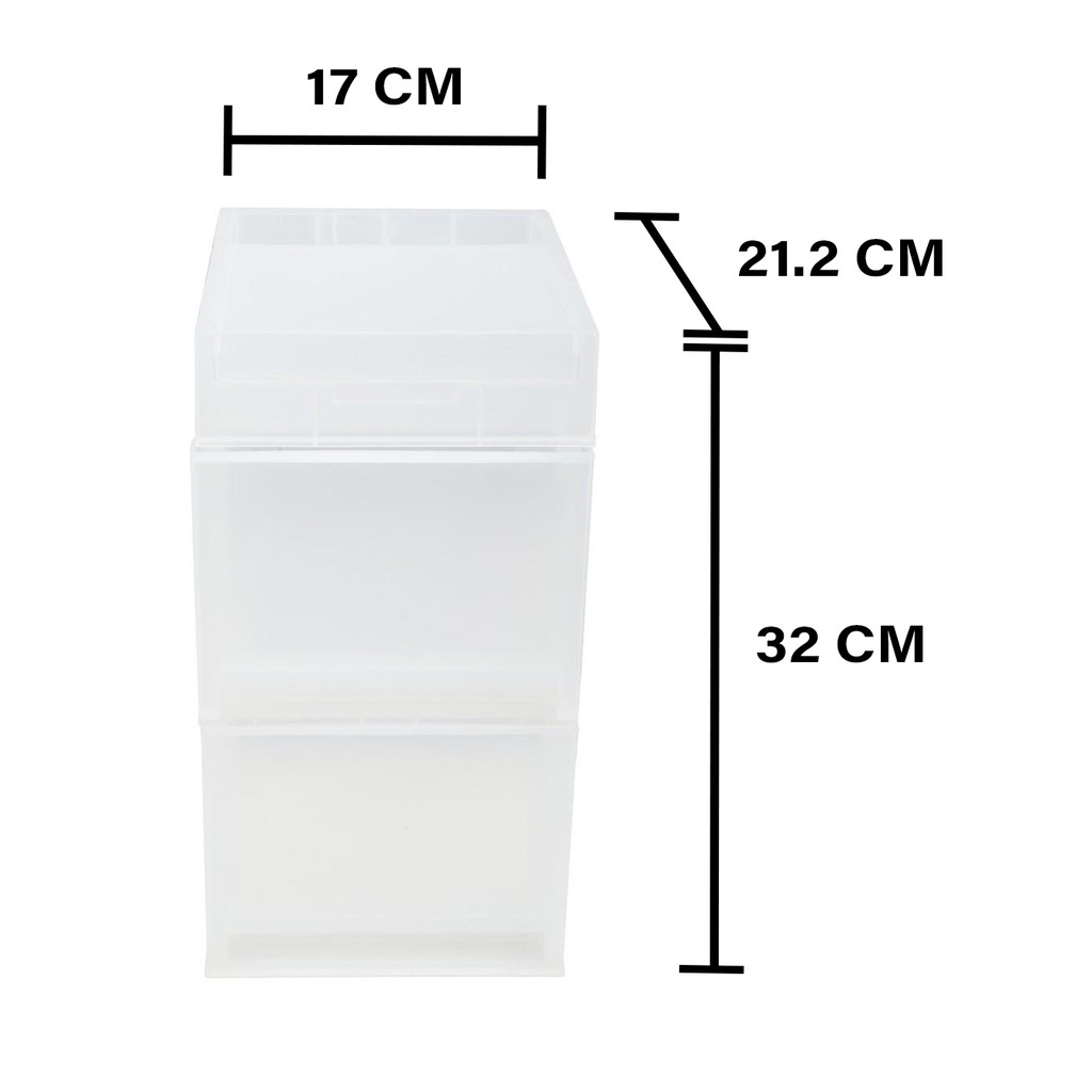 HomeBase DKW Tủ nhựa mini 2 tầng để bàn Thái Lan W17xD21.2xH32 màu Trắng