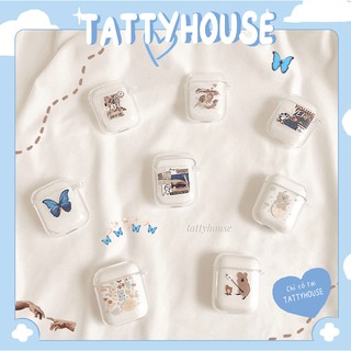 (Random) Vỏ bảo vệ hộp sạc tai nghe Airpods 1 / 2 / pro trong suốt in hình nhiều mẫu | Tattyhouse |