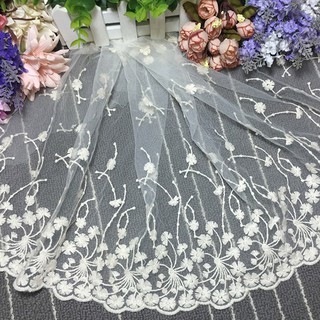 Dải Dây Ren Hoa Dài 35cm Rộng 1 yard Dùng Trang Trí Thủ Công