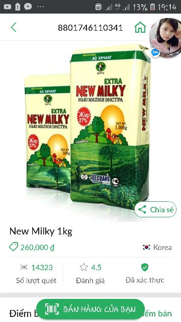 SỮA BỘT NGUYÊN KEM TĂNG CÂN NEW MILKY EXTRA GÓI 1KG