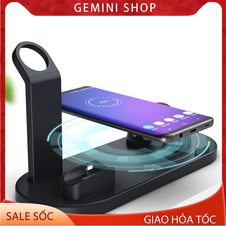 ĐẾ SẠC NHANH KHÔNG DÂY 10W ĐA NĂNG 4 IN 1 YM-U45 CHO NHIỀU THIẾT BỊ GEMINI SHOP