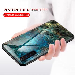 Oppo Reno2F F5 Reno2 Z A7 A5S Realme 6 Pro Realme X2 Pro Marble Ultra-Thin Tempered Glass Back Cover Phone Case Ốp điện thoại mặt kính cường lực họa tiết vân đá
