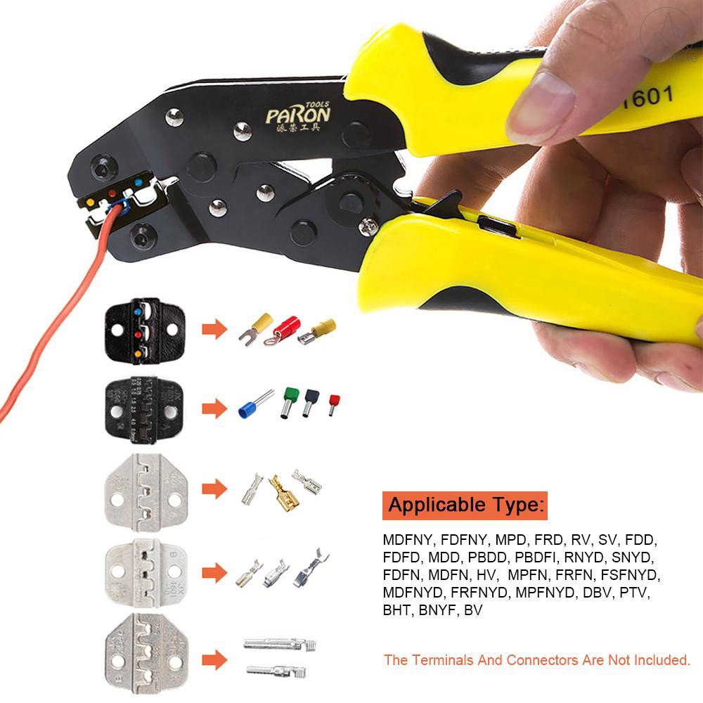Tfh★PARON Professional Wire Crimpers Multifunctional Engineering Ratcheting Terminal Crimping Pliers Wire Strippers Boot