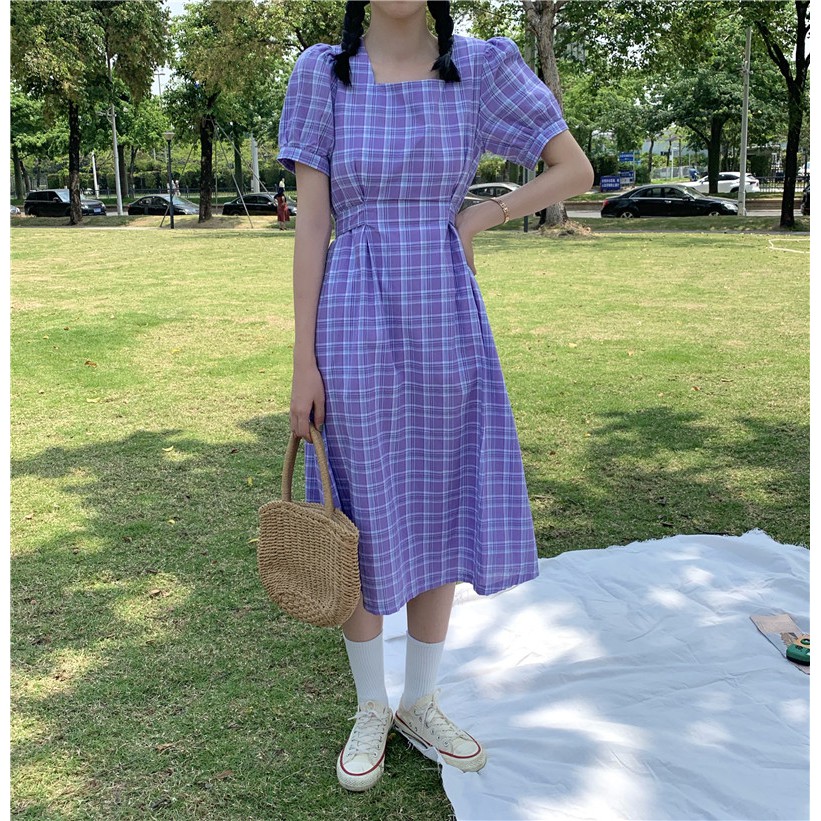 Đầm Tím Kẻ Sọc