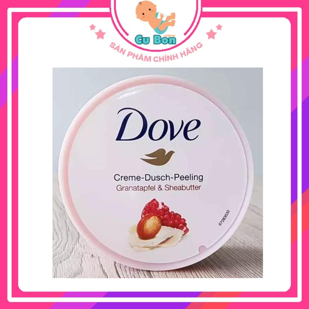 Tắm Tẩy tế bào chết body Dove Dusch Peeling 225ml bản Đức với công thức kem siêu mịn và dưỡng ẩm sâu giúp da mịn màng