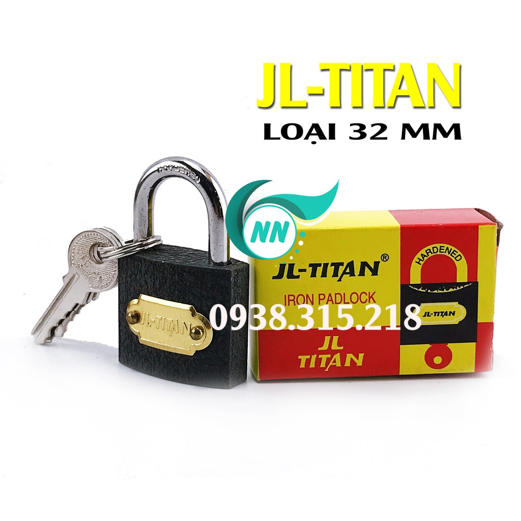 Ổ Khóa 32mm JL-TITAN (R) Đen Top Security IRON PADLOCK  27.8 x 31.8 x 13.7 mm Với 3 Chìa Linh Hoạt