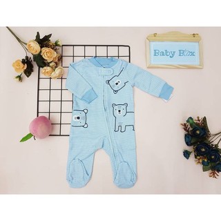 Sleepsuit Họa Tiết Gấu Xanh Kẻ Carter's Chính Hãng