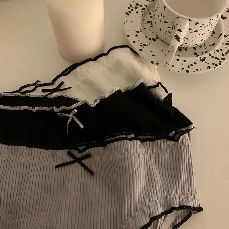 Quần lót cotton mềm mại thoáng khí kháng khuẩn màu trơn thiết kế đơn giản cho nữ