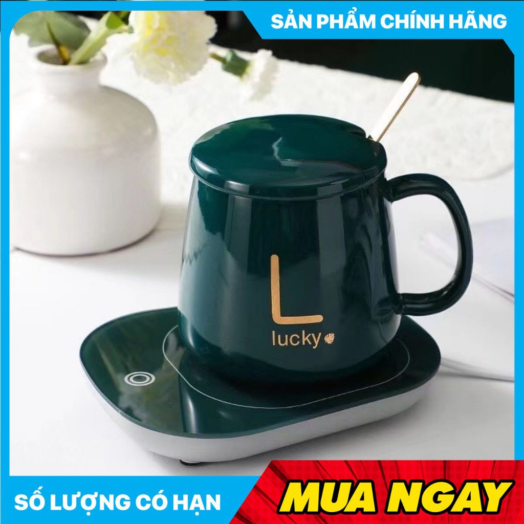 Bộ Cốc Sứ Giữ Nhiệt ❤️Freeship❤️ Bộ Cốc Sứ Hâm Nóng Kèm Đế Điện