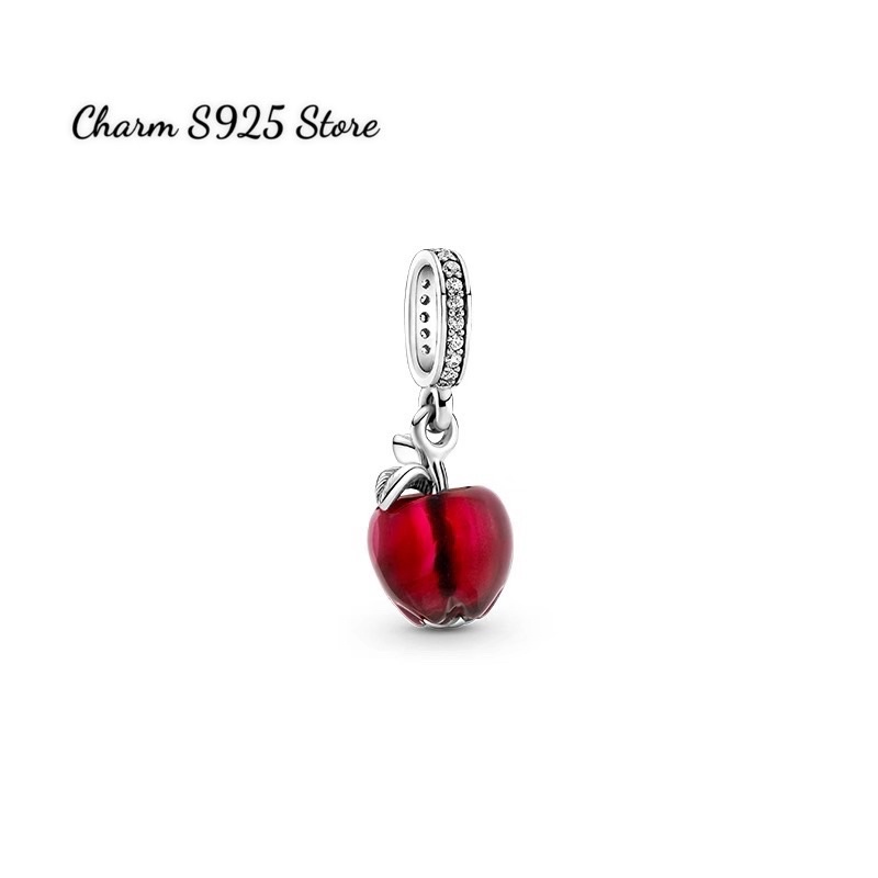 charm pan treo quả táo đỏ bạc s925 cao cấp