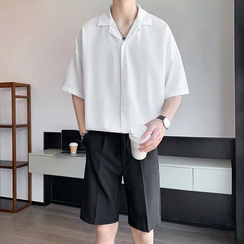 Áo sơ mi ngắn tay nam nữ cổ vest Gman chất lụa thoáng mát (SM.CVEST)