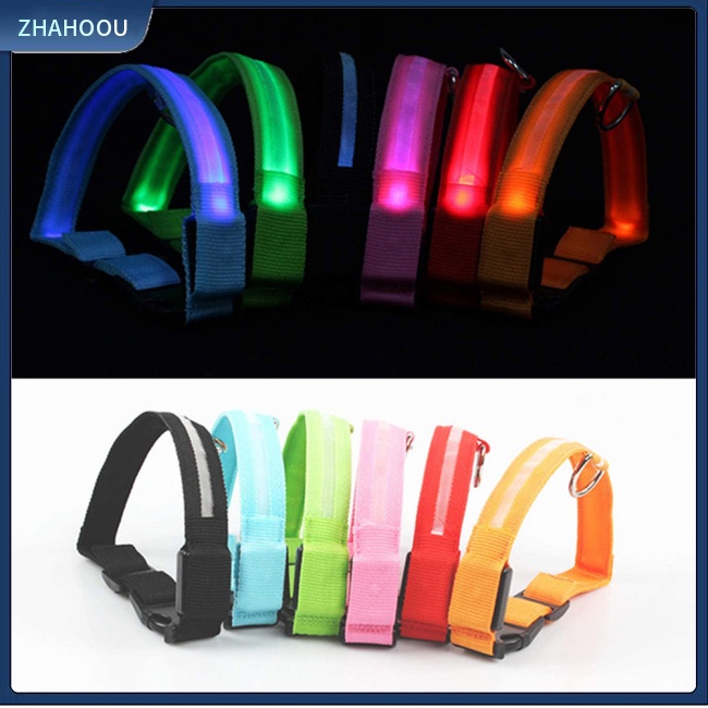 ☃Nhà☃ Vòng Cổ Có Gắn Đèn Led Phát Sáng Nhiều Màu Có Thể Điều Chỉnh Kích Thước Cho Chó Lớn / Nhỏ