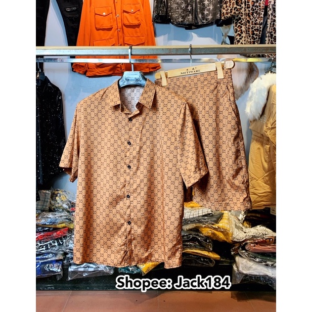 Bộ sơ mi BIG SIZE NAM, Bộ hoạ tiết Gucci, ❤️ đủ size từ 45kg - 80kg - 140kg