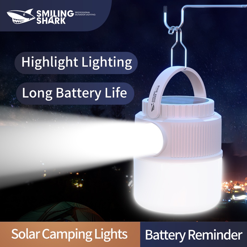 SmilingShark LY-3025 Đèn cắm trại ngoài trời Ánh sáng mặt trời Đèn năng lượng mặt trời Đèn LED có thể sạc được Đầu ra năng lượng mặt trời Đèn chùm chống thấm nước Lều treo di động Cắm trại Đi du lịch Khu cắm trại Tiệc cúp điện Chiếu sáng khẩn cấp Chợ đêm