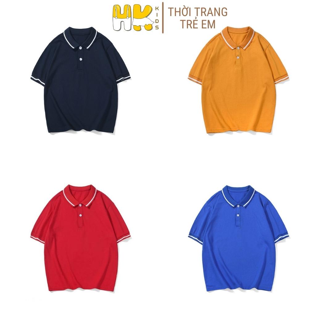 Áo thun polo AKL tay ngắn màu sắc trơn thời trang mùa hè dành cho bé trai từ 4 đến 15 tuổi - HK KIDS (mã 2110)