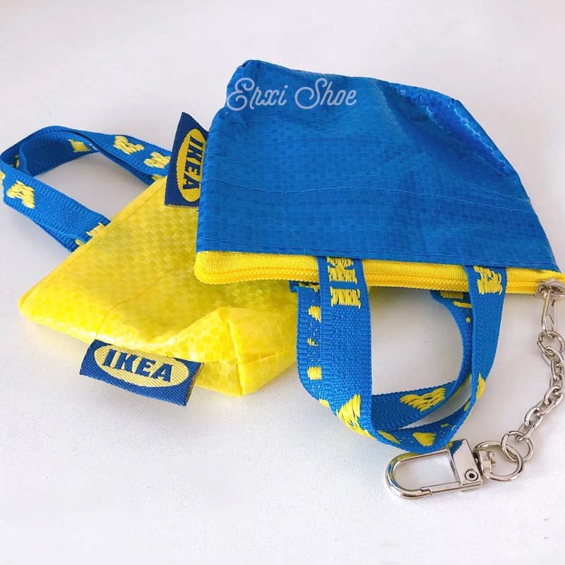 Oeteo Cửa Hàng Mặt Dây Chuyền Túi Dệt Mini Màu Xanh Lam Sáng Tạo