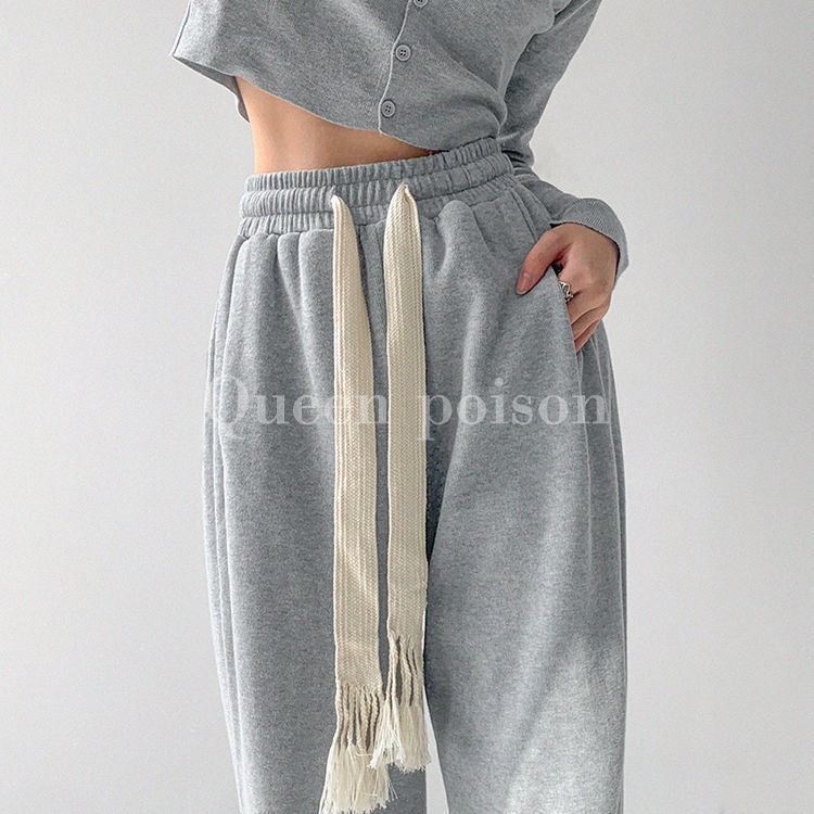 Quần COZOKC thể thao ống rộng lưng cao phong cách Hàn Quốc