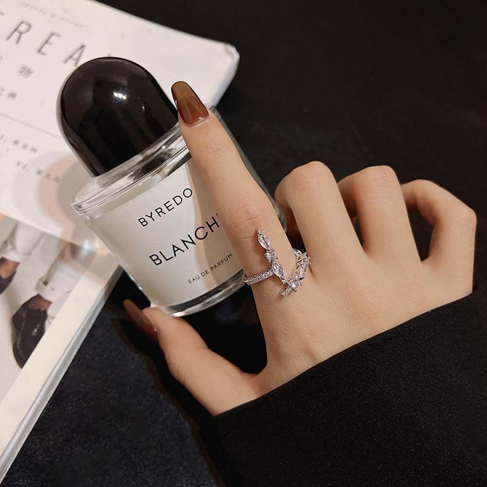 Nhẫn hở có thể điều chỉnh đính đá ngọc trai tùy chọn kiểu dáng phong cách Hàn Quốc lãng mạn dành cho nữ