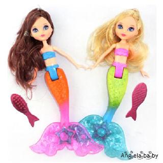 hღ✯Đèn LED Bơi Búp Bê Nàng Tiên Cá Đồ Chơi Trẻ Em Bé Gái Bể Bơi Có Lược