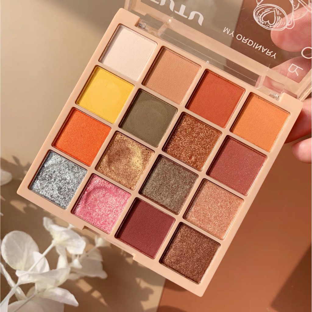 [Mã COSHOT28 hoàn 8% xu đơn 250K] Bảng phấn mắt Tutu 16 ô màu 802 KAQI COLOR tông đào dupe Mood Recipe kèm review thật