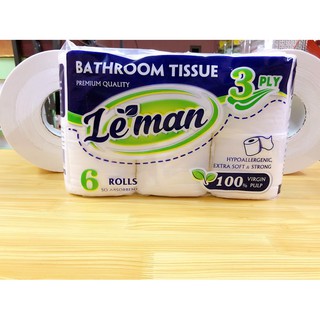 GIẤY VỆ SINH 3 LỚP CAO CẤP LEMAN, CUỘN 600G