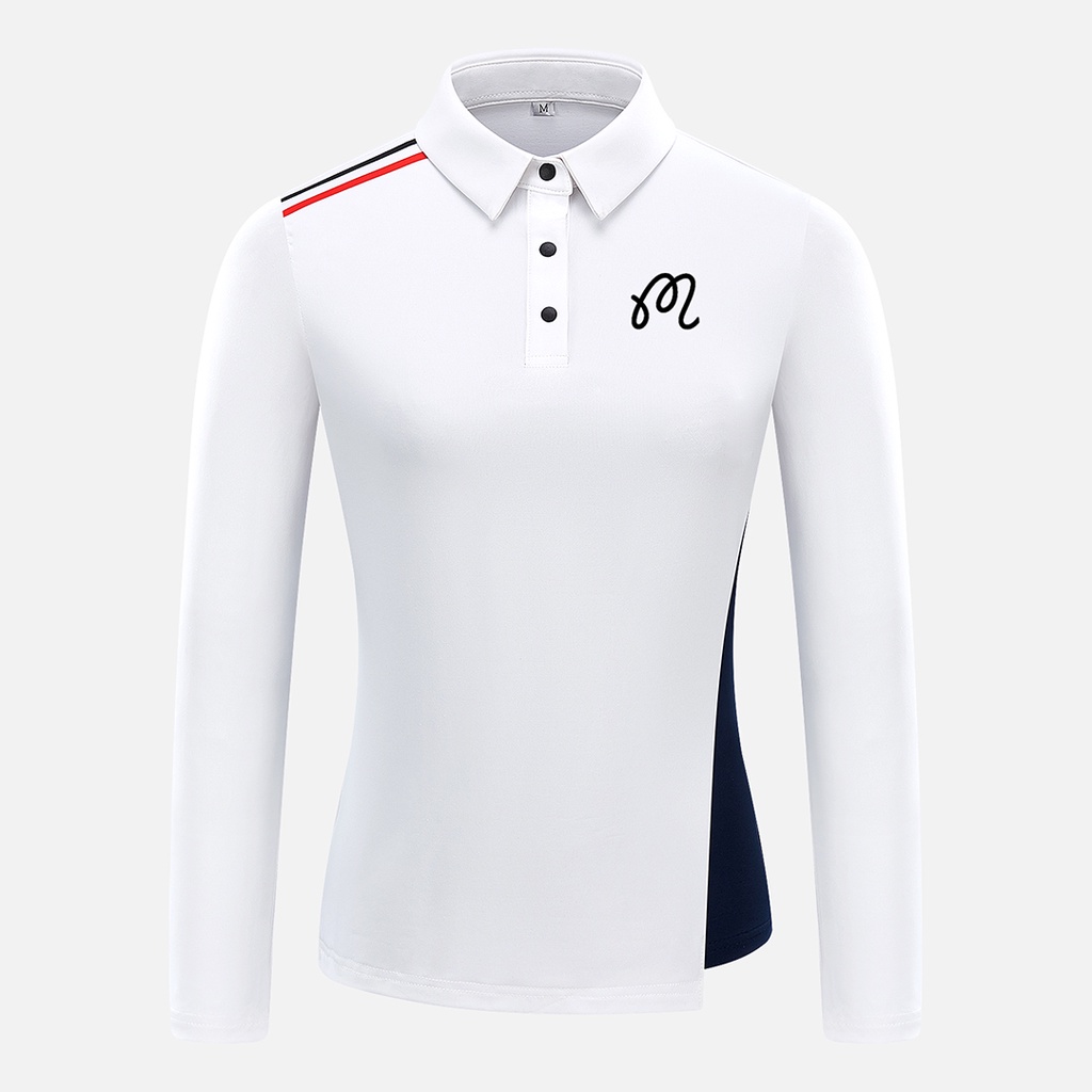 【Hàn Quốc】 MALBON Golf Áo thun dài tay dành cho nữ mùa thu và mùa đông Thể thao thoải mái Áo thun Golf Quần áo Golf của phụ nữ Áo thun khô nhanh