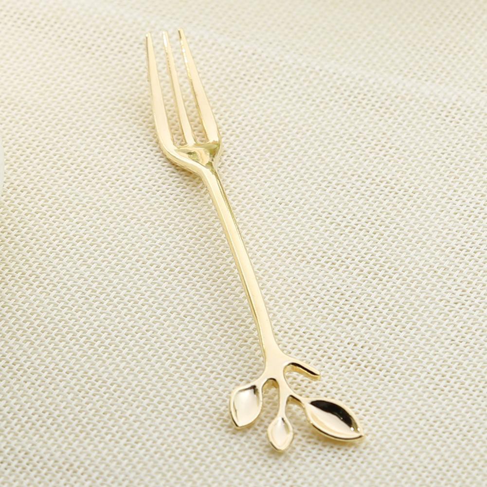 [FORU] Matefield Leaf Shape Gold Silver Coffee Spoon Fork Kitchen Dining Room Bar Cutlery