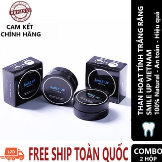 [FREE SHIP] Combo 2 hộp _ Than hoạt tính trăng răng Smile Up _ 100gr/1hộp hiệu quả, không ê buốt, trăng sáng tự nhiên
