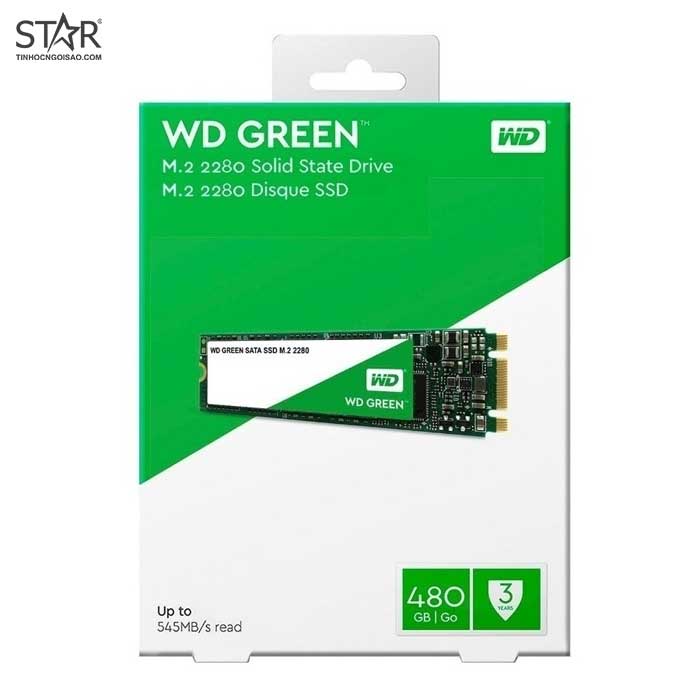 Ổ cứng SSD 480G Western Green M.2 Sata 6Gb/s TLC (WDS480G2G0B)