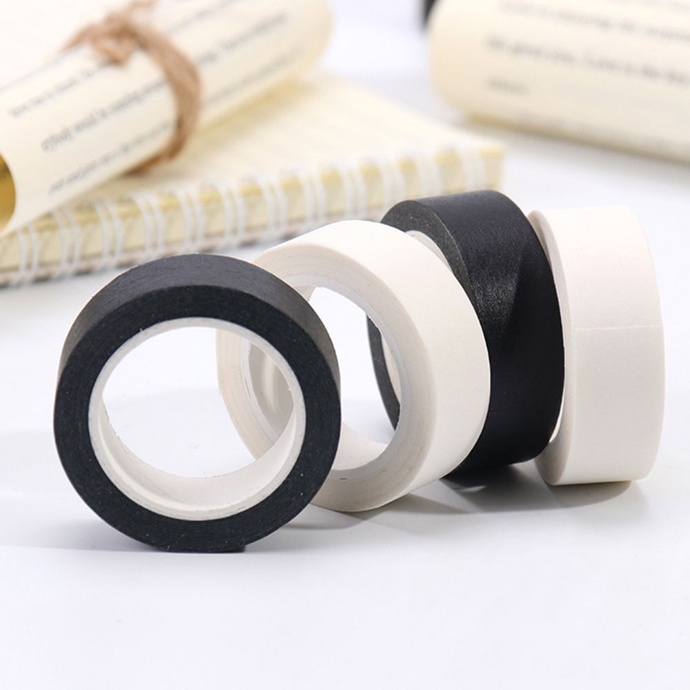Cuộn băng keo giấy màu trắng trơn đa năng chống bụi dùng trang trí DIY