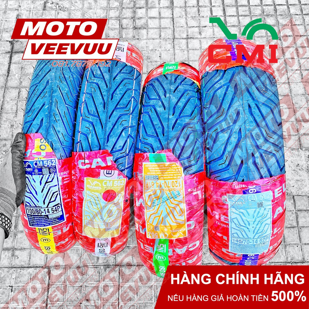 Vỏ lốp xe máy Camel CRV Cheetah 100/80-14 TL 562 Gai City Grip PCX Vario (Lốp không ruột)