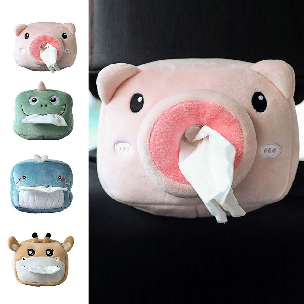 Hộp Đựng Khăn Giấy Trên Xe Hơi Hình Thú Nhồi Bông Dễ Thương