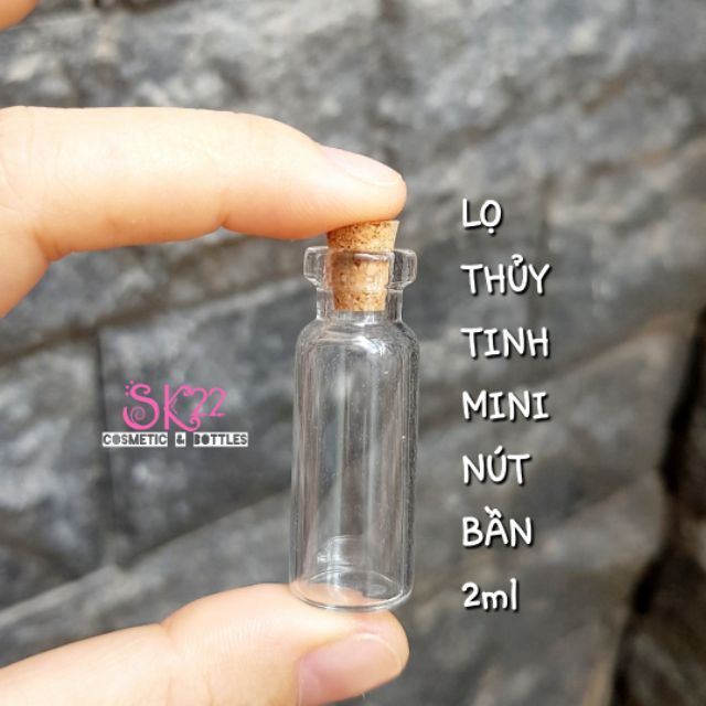 Set 6 LỌ THỦY TINH MINI NÚT BẦN 1ml/2ml/3ml