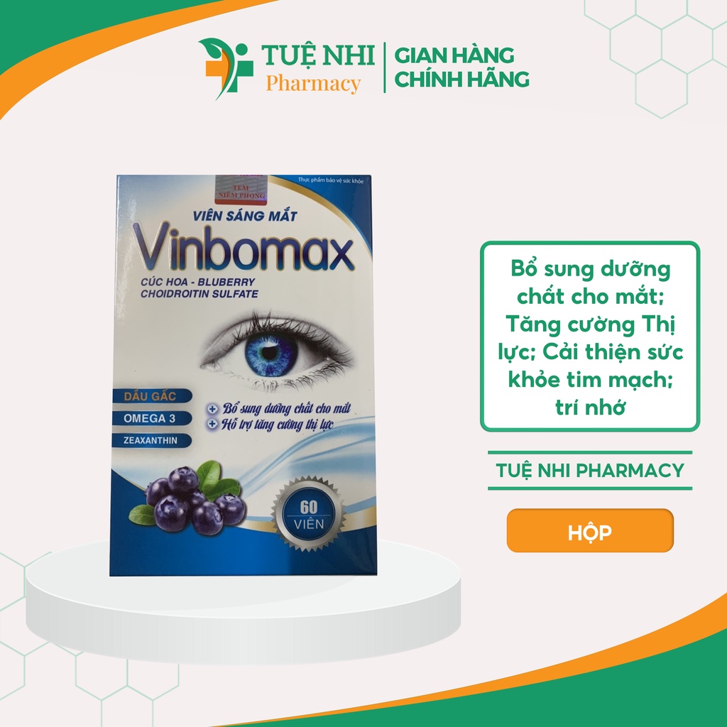 Viên sáng mắt Vinbomax bổ mắt, sáng mắt, ngăn ngừa quá trình lão hóa mắt NT045