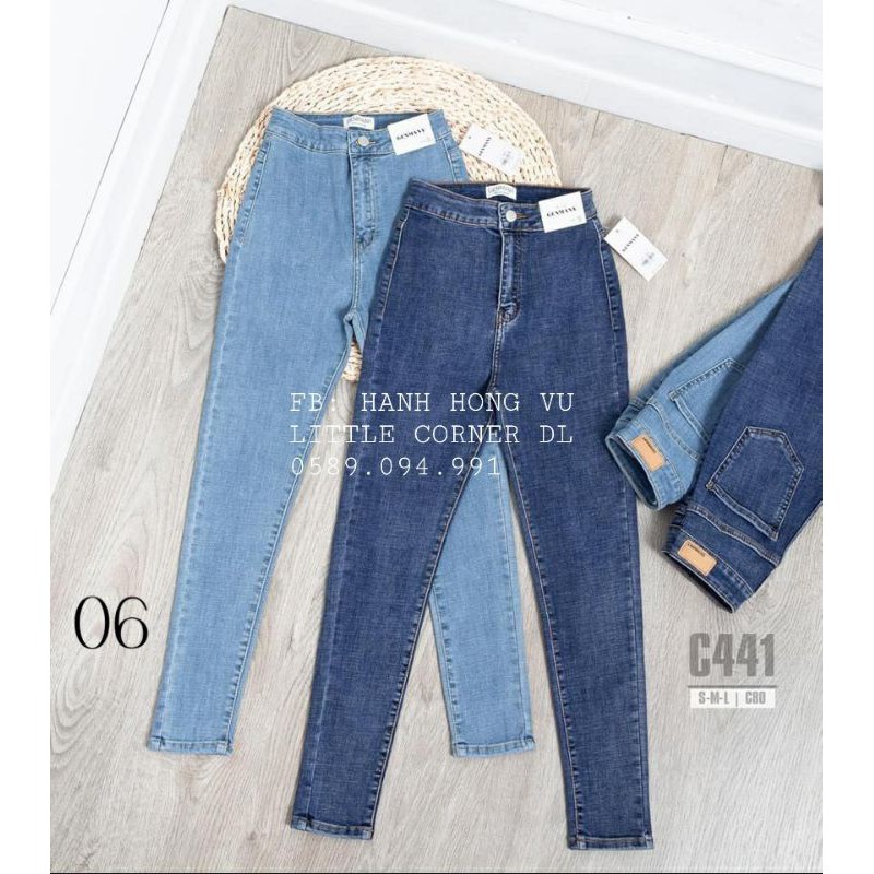 Quần jeans lưng cao TOPSHOP nữ 3 màu lưng siêu cao hack dáng kèm ảnh thật