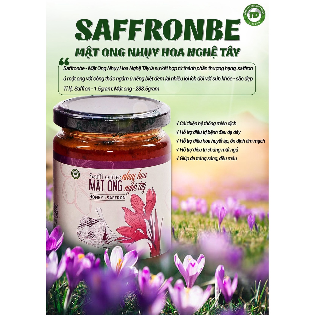 Saffron, Nhụy Hoa Nghệ Tây Ủ Mật Ong Ngăn Ngừa Lão Hóa - Saffronbe