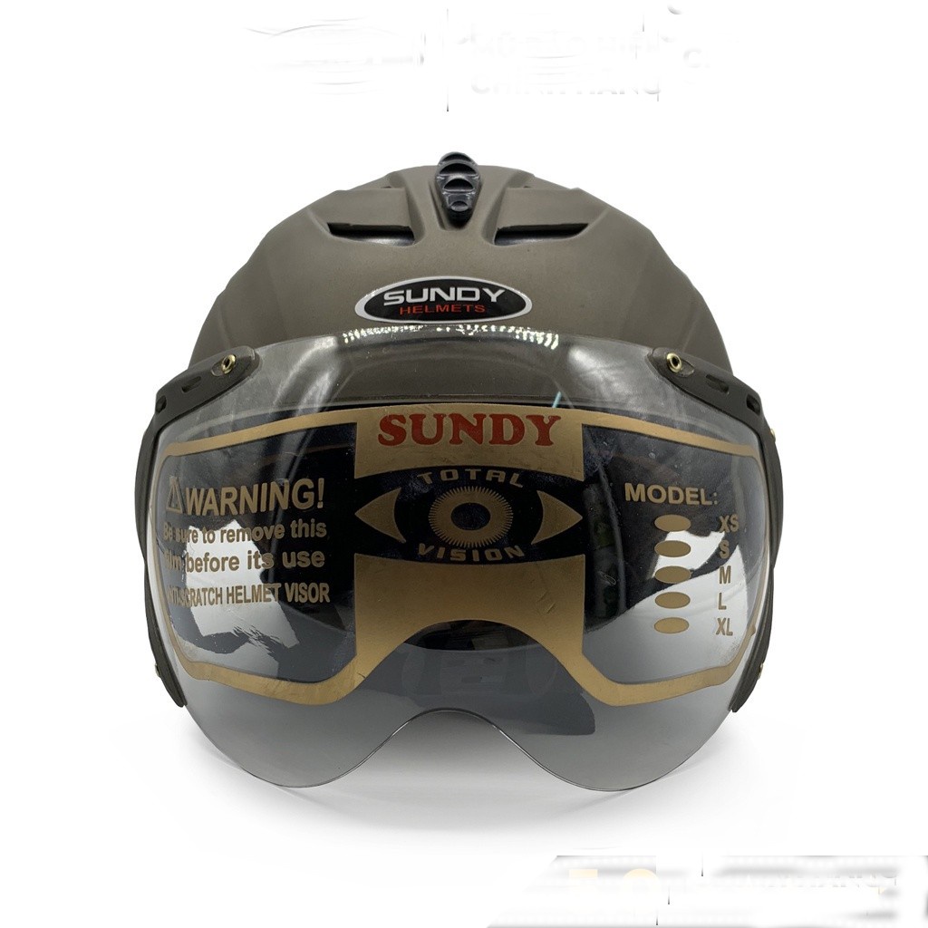 Mũ bảo hiểm nửa đầu có kính dành cho nam SUNDY HP-01K an toàn, thời trang, nhiều màu, Freesize (vòng đầu 55-61cm)