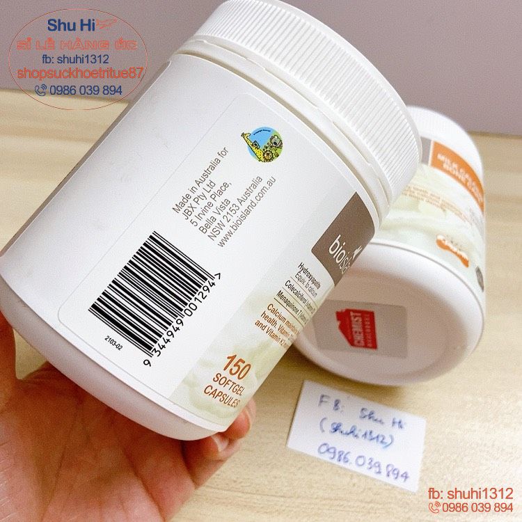Canxi hữu cơ kèm d3 k2 giúp tăng khả năng hấp thu, milk calcium bone care bio island 150 viên úc, người lớn từ 12 tuổi