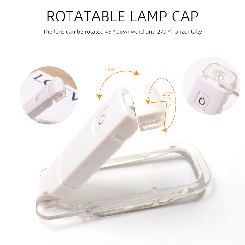 Đèn LED Đọc Sách Có Kẹp Chất Lượng Cao Có Thể Điều Chỉnh Ánh Sáng Cổng USB Tiết Kiệm Năng Lượng