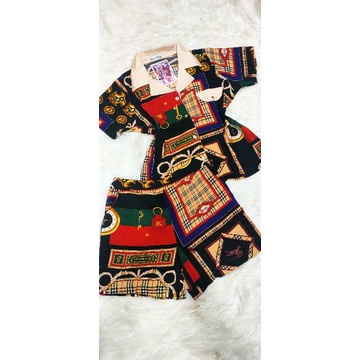 Bộ Quỳnh Anh áo croptop quần đùi lụa mango cao cấp sale