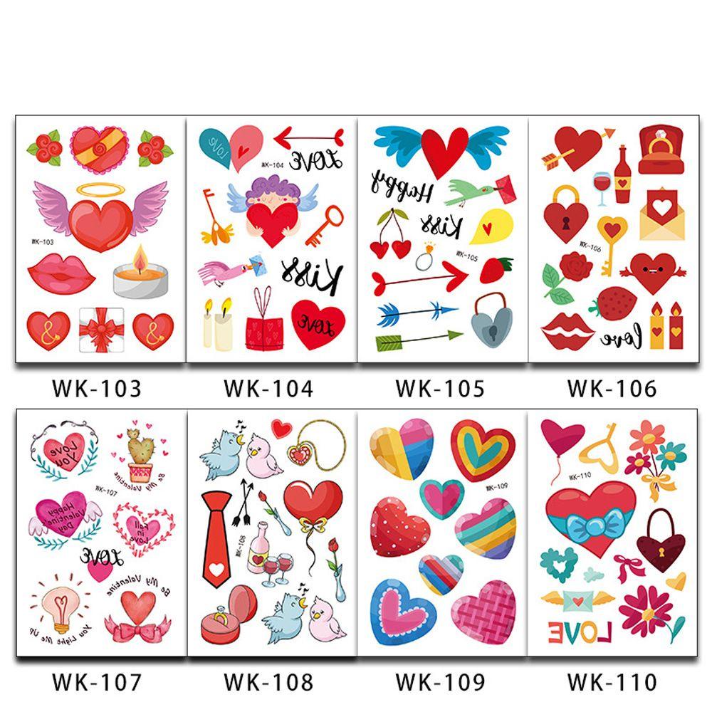 Hình Xăm Dán Tạm Thời Chống Nước Lâu Trôi Hình Trái Tim Đỏ Cho Trẻ Em Và Người Lớn