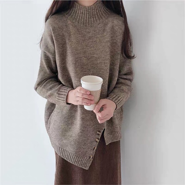 Áo len xẻ vạt khuy ulzzang